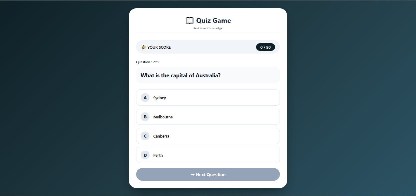 Quiz Game Screenshot